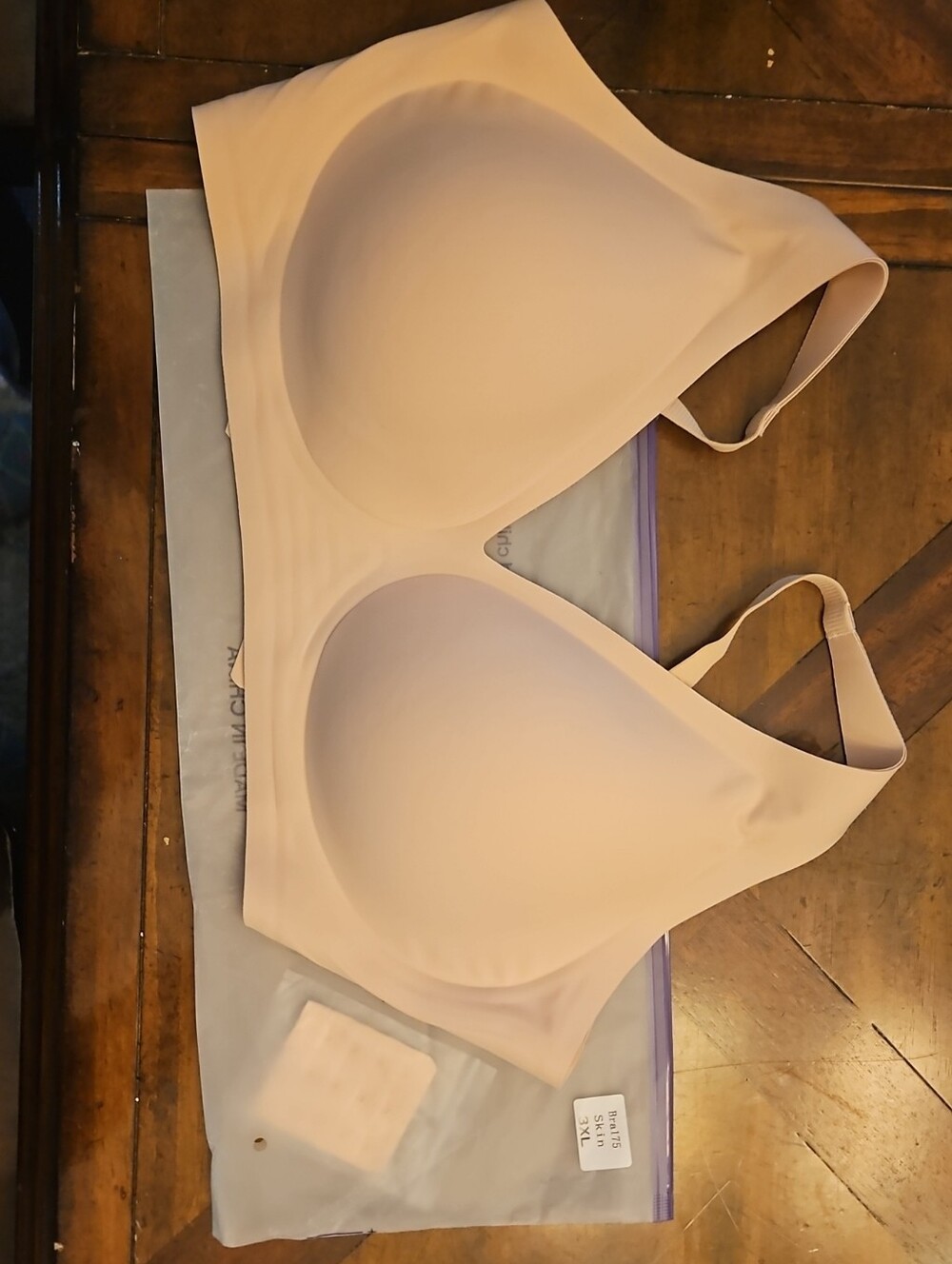 Shecurve Seamless Deep V Push Up Smooth Wireless Nude Pink Bra
